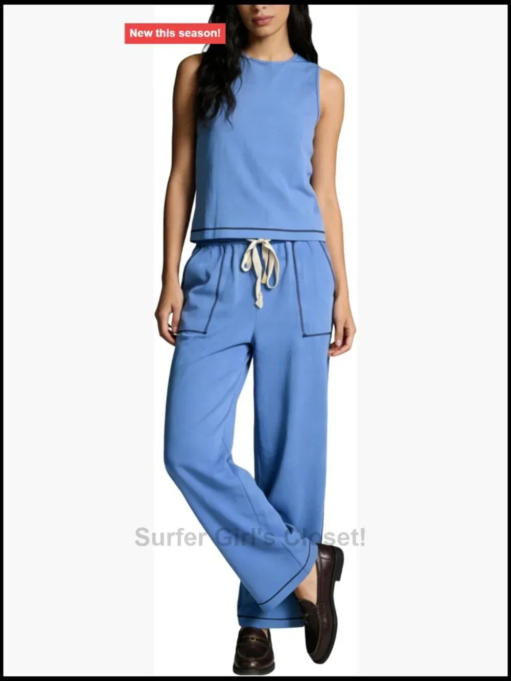 Women's 2 Piece Tank Top Wide Leg Pants Set Lounge Travel Outfit